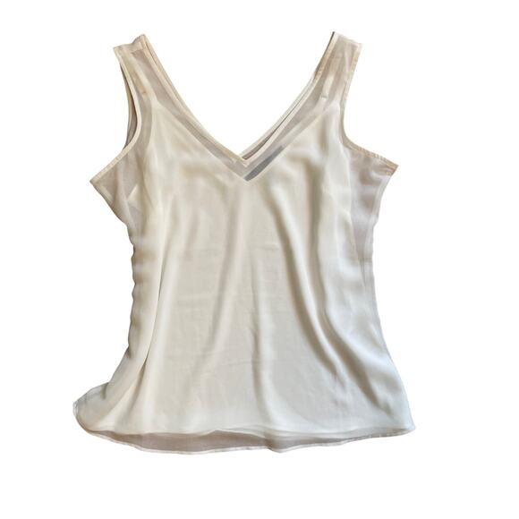 White House Black Market white camisole shirt with attached tank underneath - Picture 1 of 8